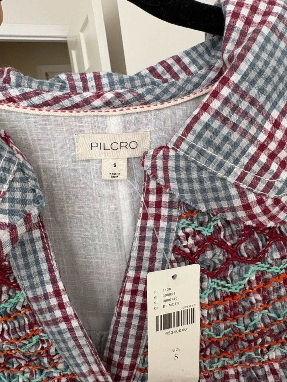 Anthropologie Pilcro Short-Sleeve V-Neck Smocked Babydoll Mini Dress - Picture 4 of 5